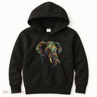 Elephant Animal Colourful Zoo Art Elephant Kids Hoodie thumb 0