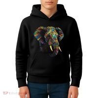 Elephant Animal Colourful Zoo Art Elephant Kids Hoodie thumb 4