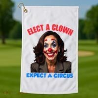Elect A Clown Expect A Circus Kamala Lets Go Brenda Golf Towel thumb 1