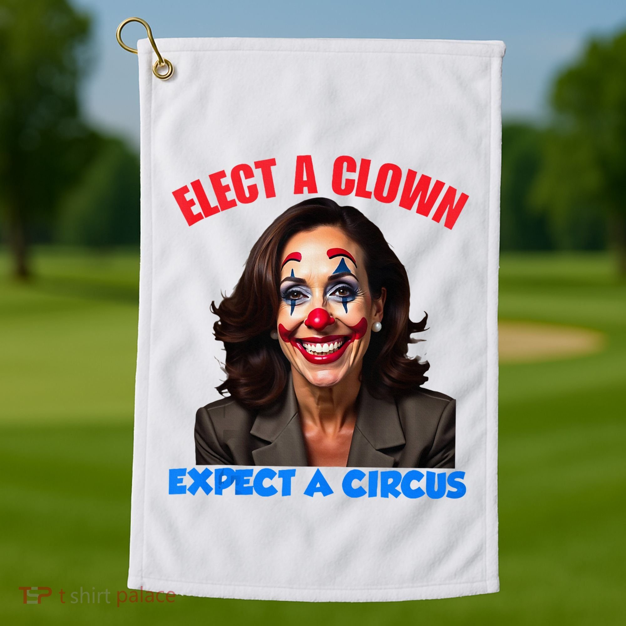 Elect A Clown Expect A Circus Kamala Lets Go Brenda Golf Towel