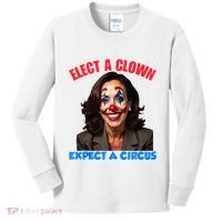 Elect A Clown Expect A Circus Kamala Lets Go Brenda Kids Long Sleeve Shirt thumb 0