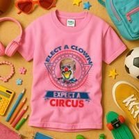 Elect A Clown Expect A Circus Funny Antitrump Kids T-Shirt thumb 3