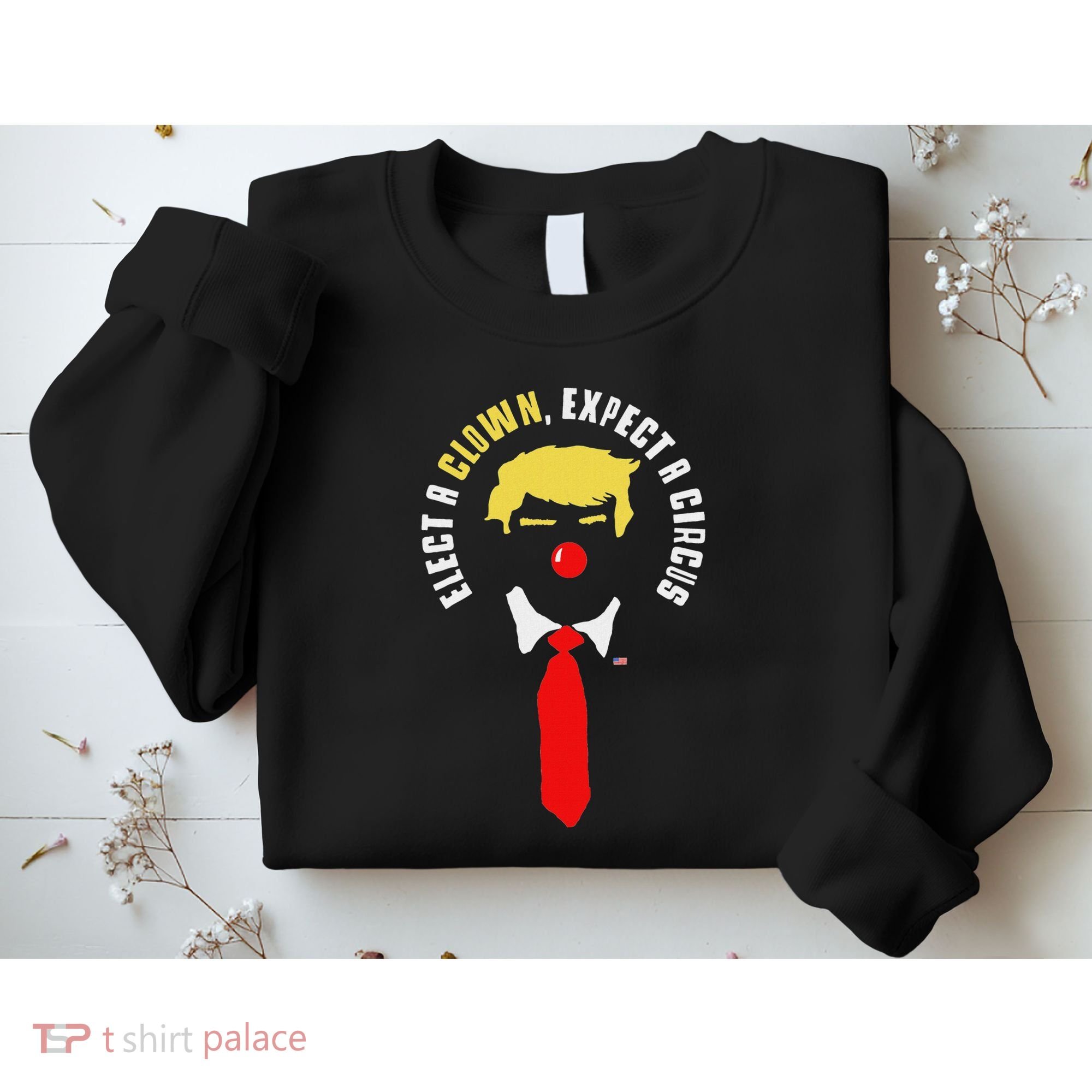 Elect A Clown Expect A Circus Funny Anti Trump Graphic Sweatshirt