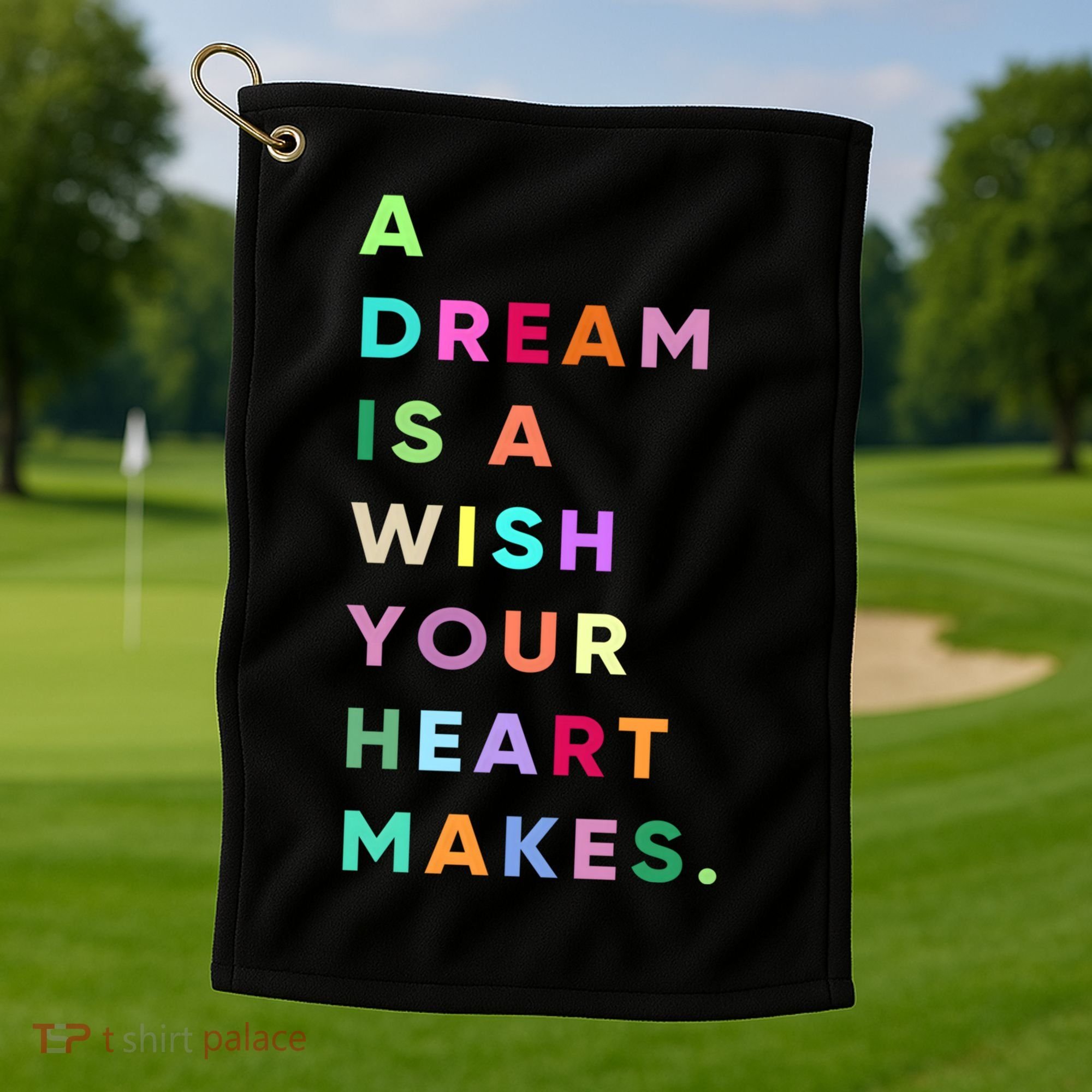 Enjoy A Dream Is A Wish Your Heart Makes Cool Quotes Graphic Gift Golf Towel