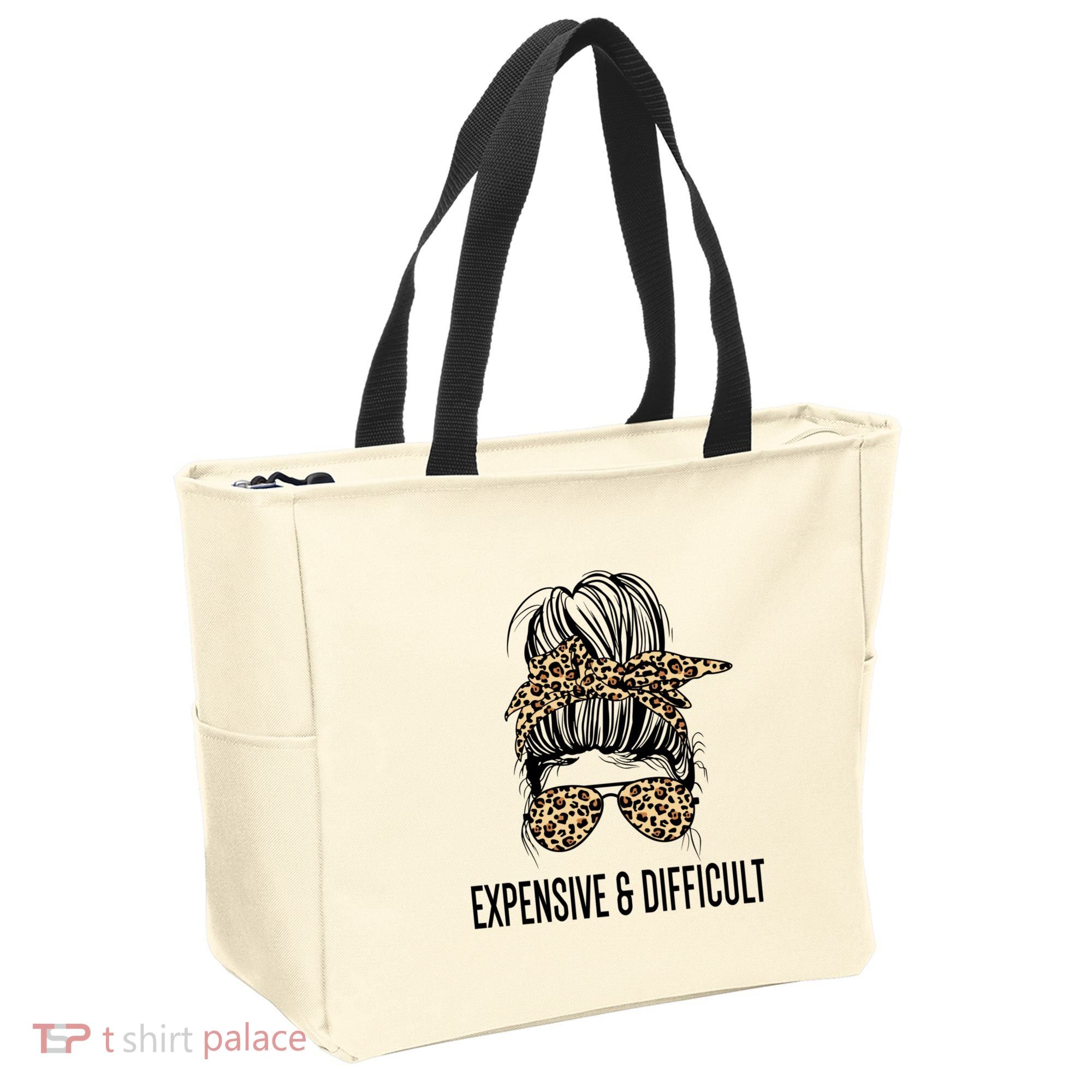 Expensive And Difficult Funny Bougie Bougee Messy Bun Cool Gift Tote Bag