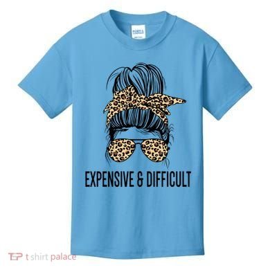 Expensive And Difficult Funny Bougie Bougee Messy Bun Cool Gift Kids T-Shirt