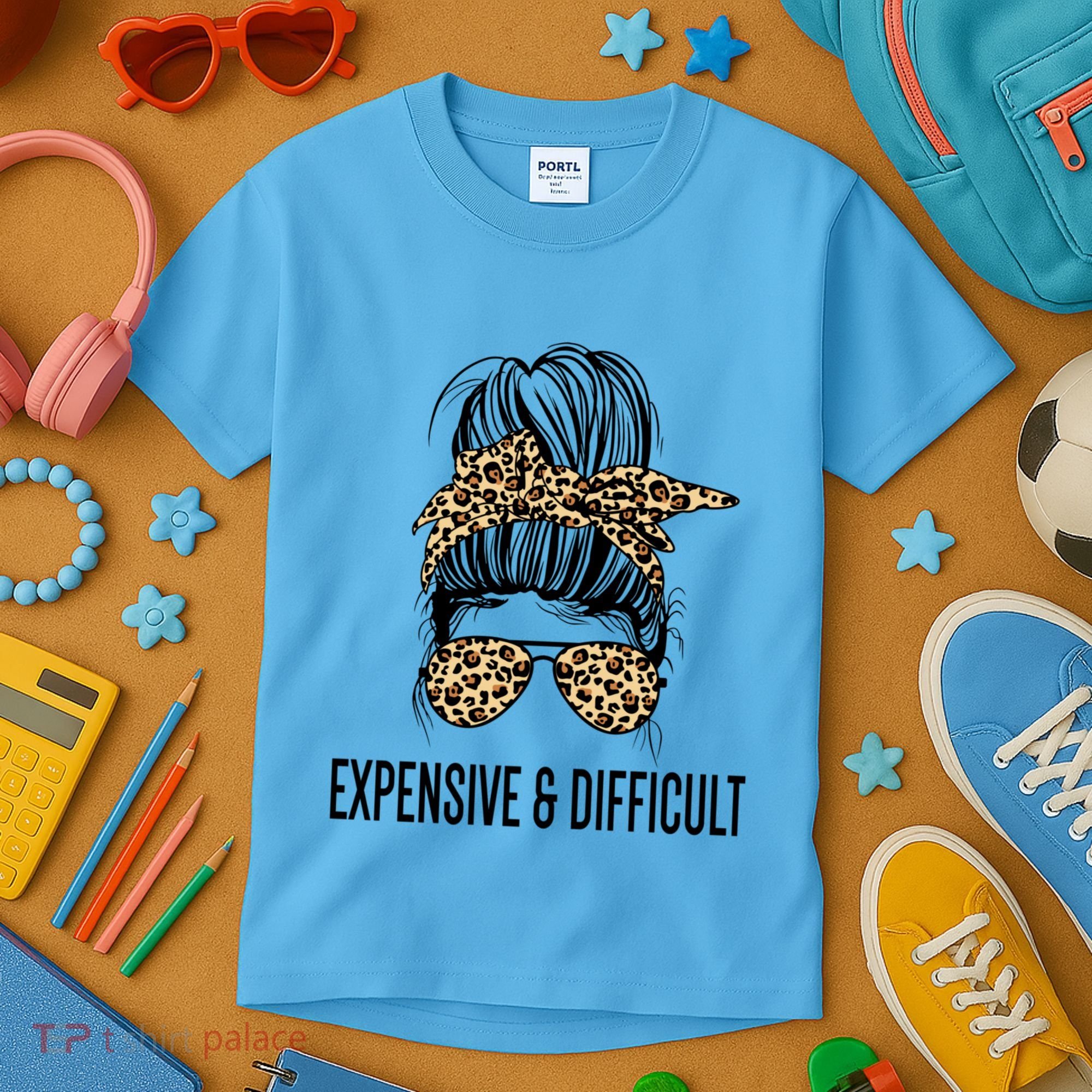 Expensive And Difficult Funny Bougie Bougee Messy Bun Cool Gift Kids T-Shirt