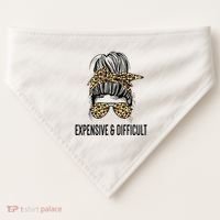 Expensive And Difficult Funny Bougie Bougee Messy Bun Cool Gift USA-Made Doggie Bandana thumb 0