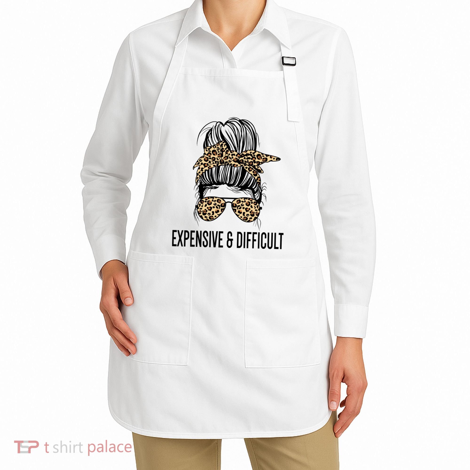 Expensive And Difficult Funny Bougie Bougee Messy Bun Cool Gift Apron