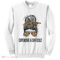 Expensive And Difficult Funny Bougie Bougee Messy Bun Cool Gift Sweatshirt thumb 0