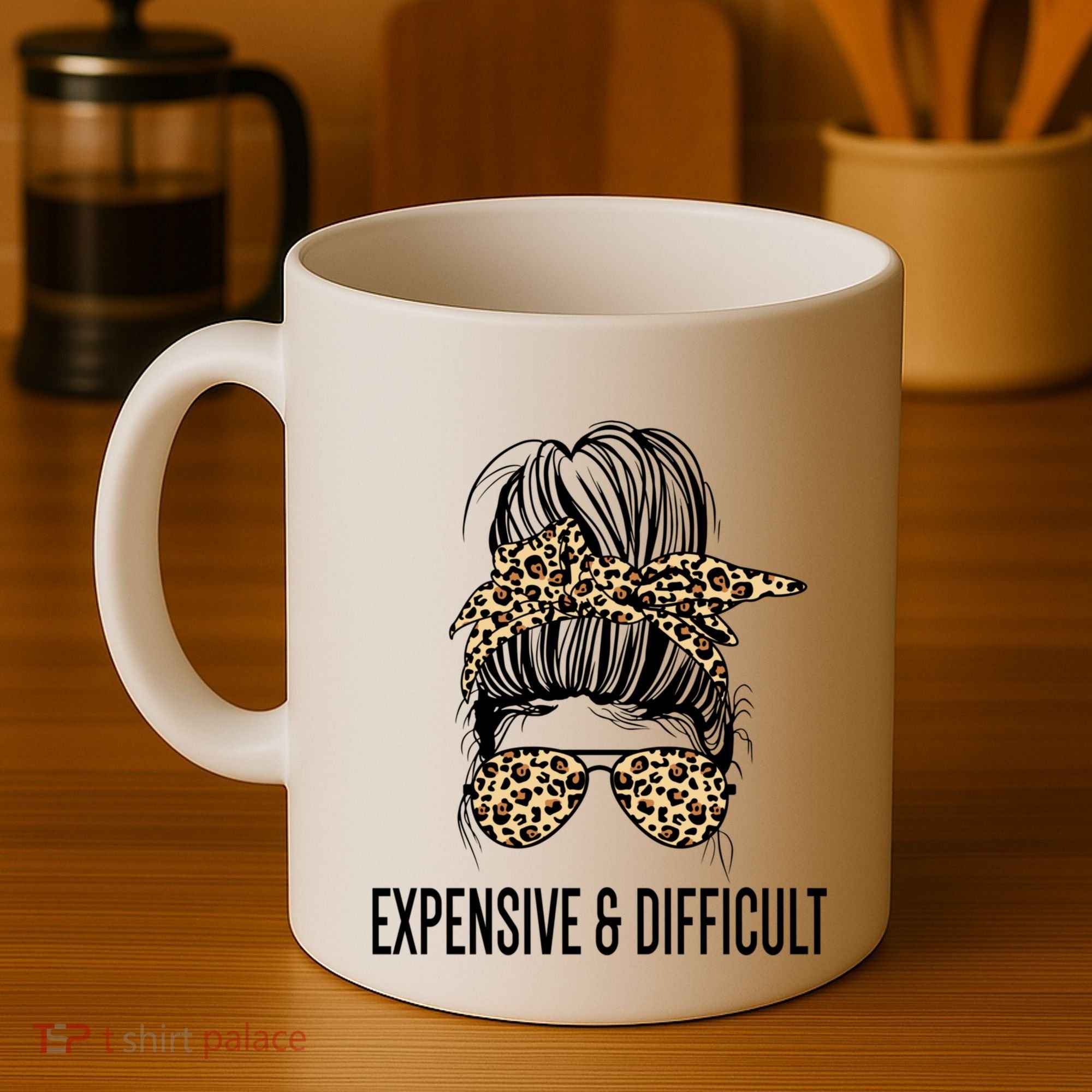 Expensive And Difficult Funny Bougie Bougee Messy Bun Cool Gift Coffee Mug