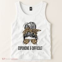 Expensive And Difficult Funny Bougie Bougee Messy Bun Cool Gift Tank Top thumb 2