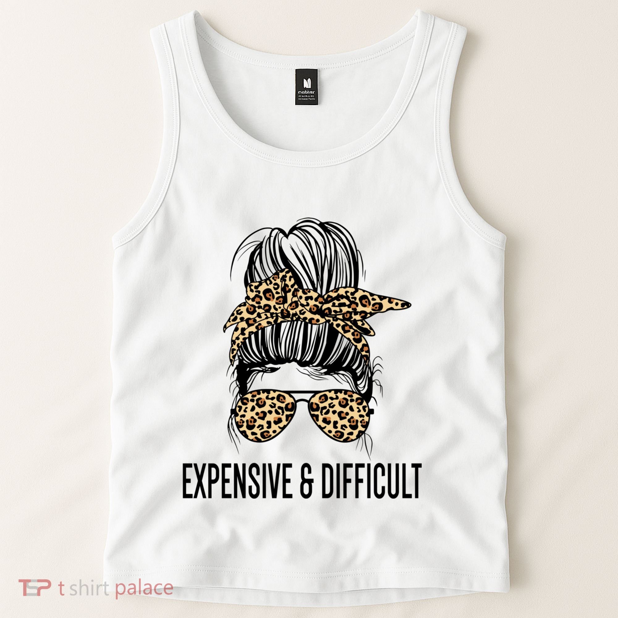 Expensive And Difficult Funny Bougie Bougee Messy Bun Cool Gift Tank Top