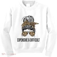 Expensive And Difficult Funny Bougie Bougee Messy Bun Cool Gift Kids Sweatshirt thumb 0