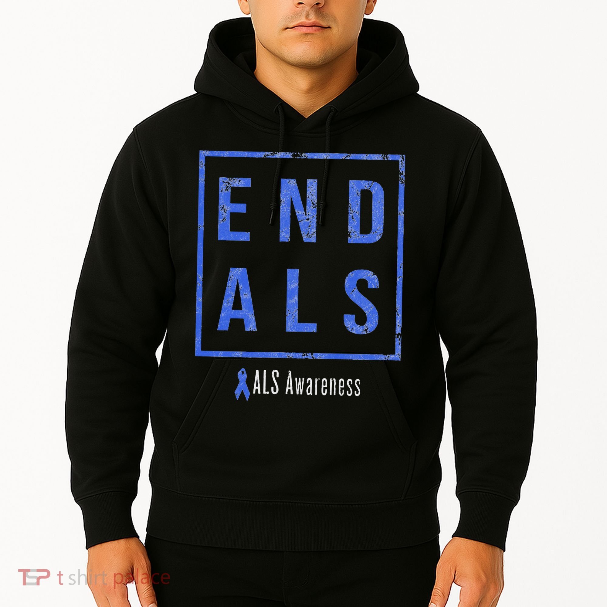 End Als, Distressed Als Awareness Hoodie