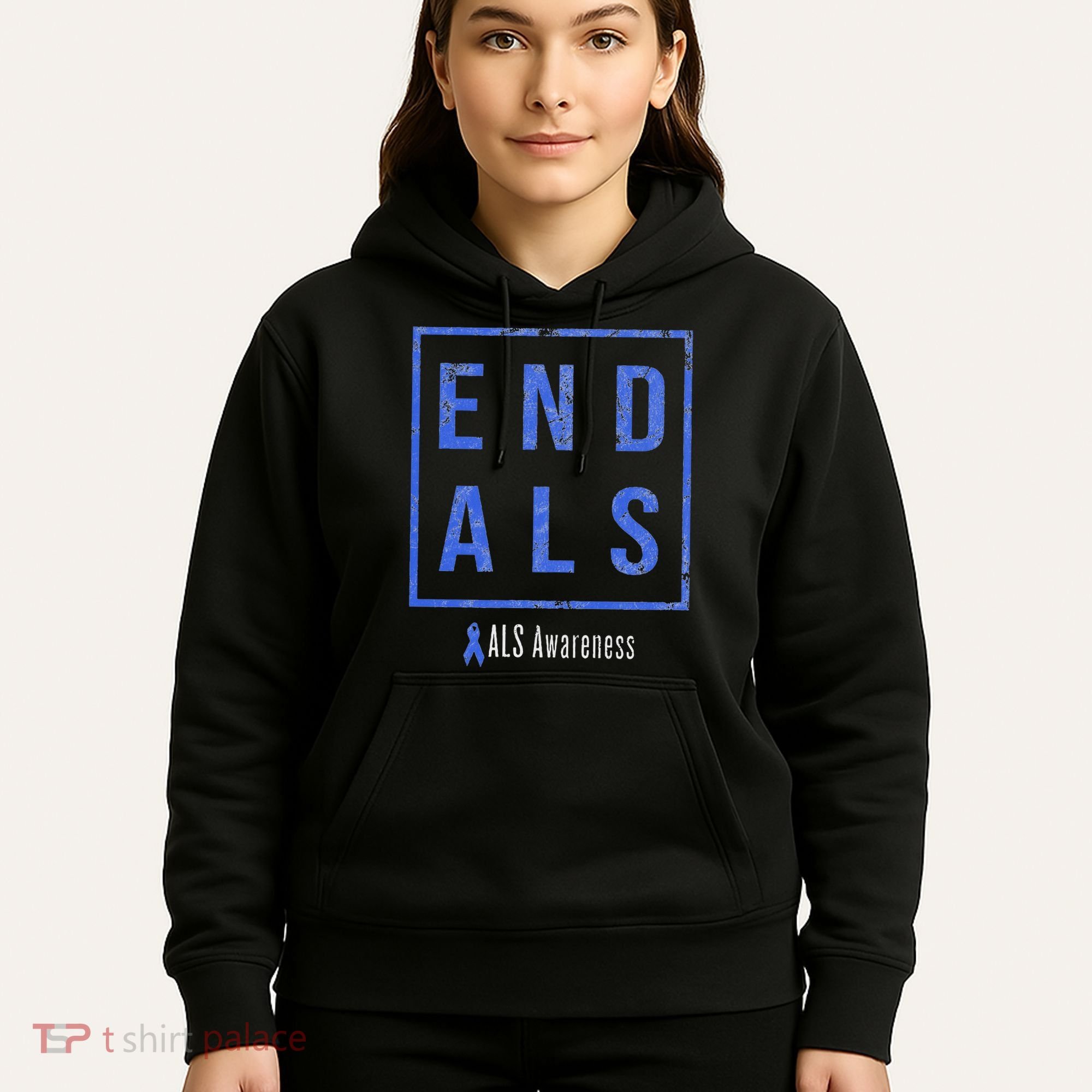 End Als, Distressed Als Awareness Hoodie