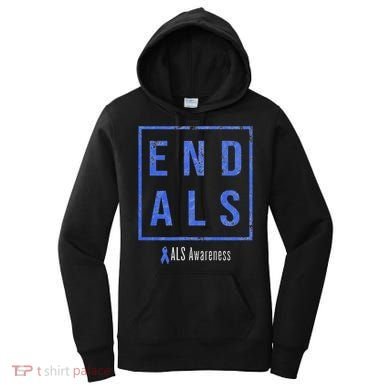 End Als, Distressed Als Awareness Women's Hoodie