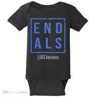 End Als, Distressed Als Awareness Baby Bodysuit thumb 0