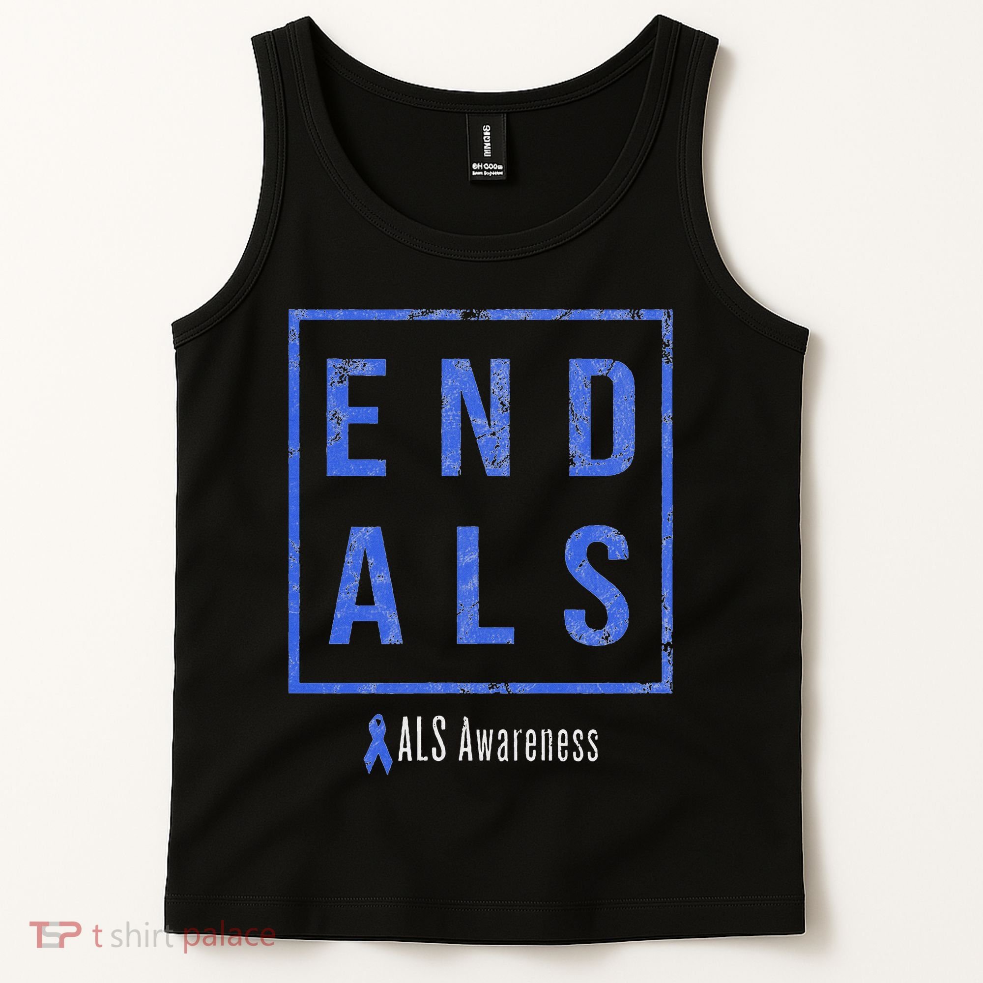 End Als, Distressed Als Awareness Tank Top