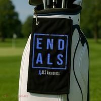 End Als, Distressed Als Awareness Golf Towel thumb 2