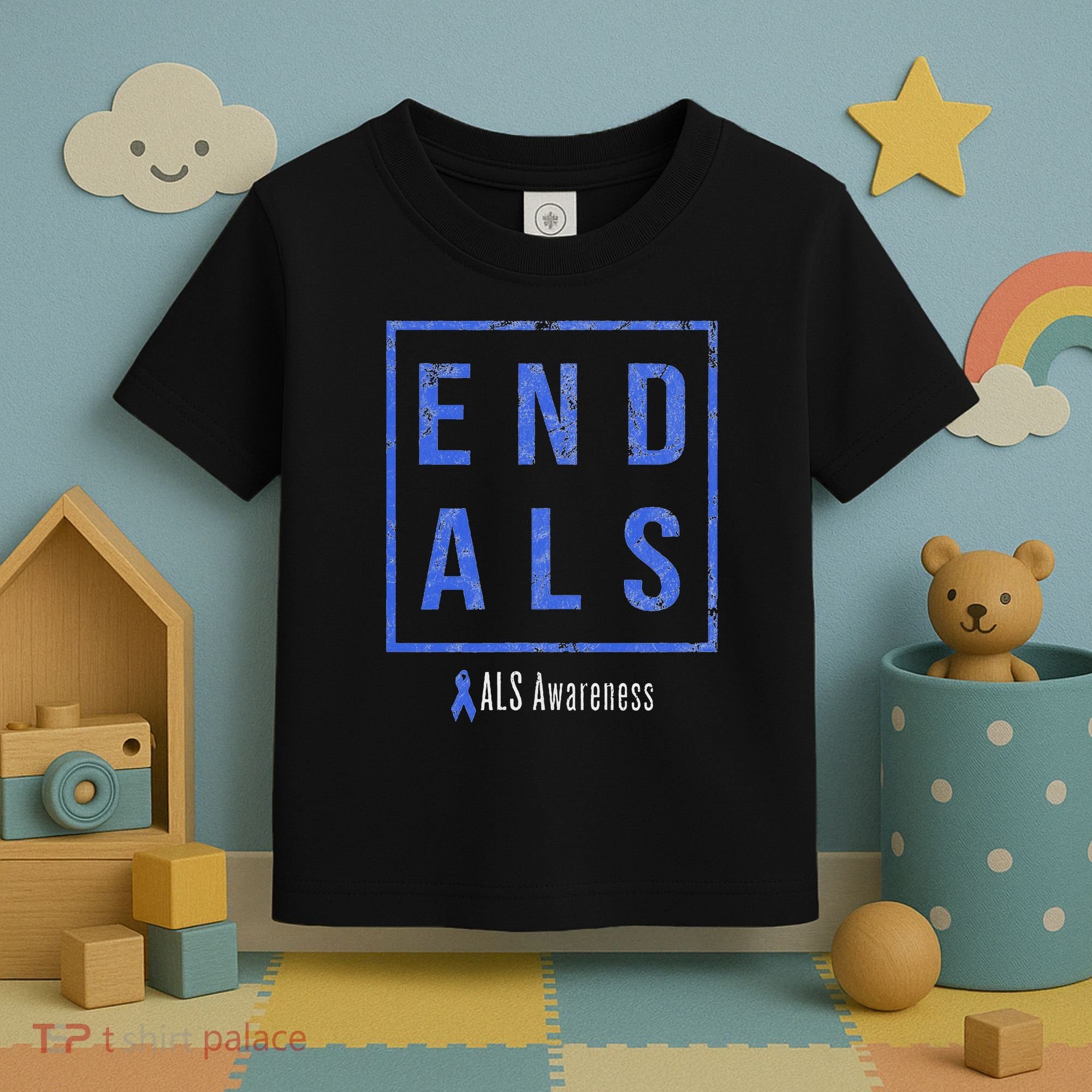 End Als, Distressed Als Awareness Toddler T-Shirt