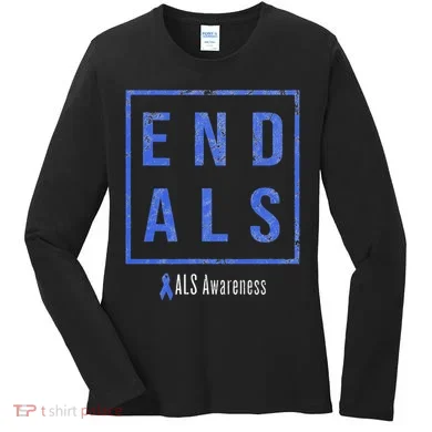 End Als, Distressed Als Awareness Women's Long Sleeve Shirt