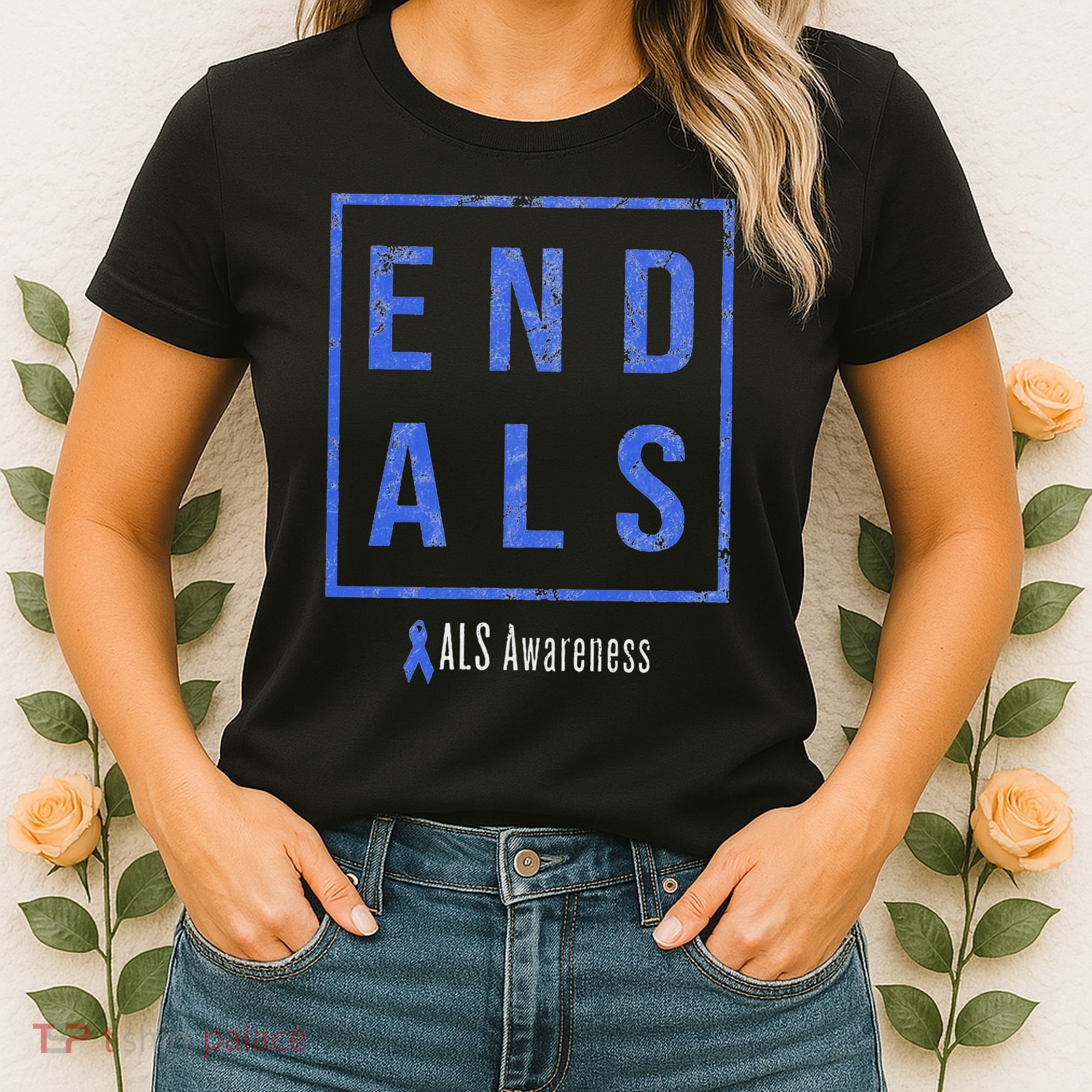 End Als, Distressed Als Awareness Women's T-Shirt