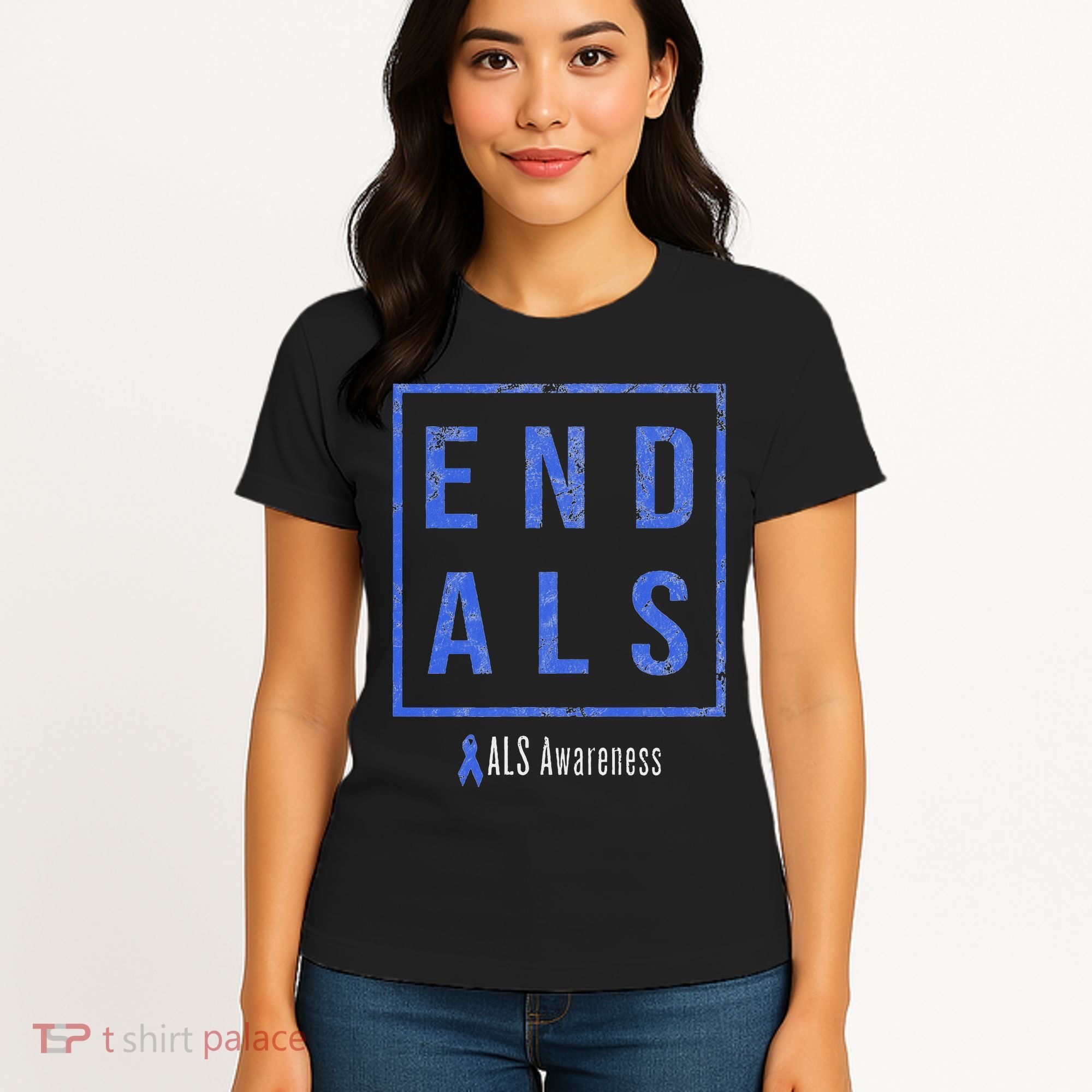End Als, Distressed Als Awareness Women's T-Shirt