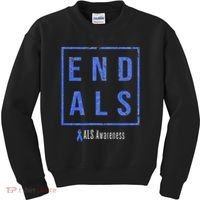 End Als, Distressed Als Awareness Kids Sweatshirt thumb 0