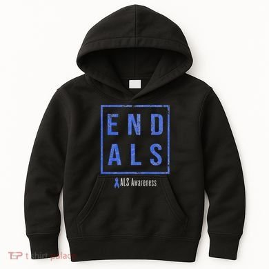 End Als, Distressed Als Awareness Kids Hoodie