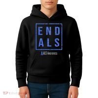 End Als, Distressed Als Awareness Kids Hoodie thumb 4