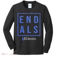 End Als, Distressed Als Awareness Kids Long Sleeve Shirt thumb 0