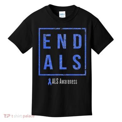 End Als, Distressed Als Awareness Kids T-Shirt