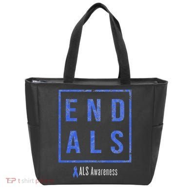 End Als, Distressed Als Awareness Tote Bag