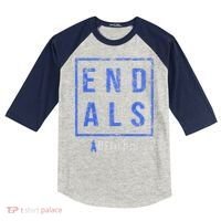End Als, Distressed Als Awareness Kids Colorblock Raglan Jersey thumb 0
