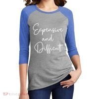 Expensive And Difficult Funny Bougie Bougee Gift Women's Tri-Blend 3/4-Sleeve Raglan Shirt thumb 2