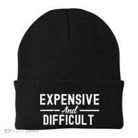 Expensive And Difficult Funny Mom Life Beanie thumb 0