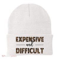 Expensive And Difficult Funny Sarcasm Humor Beanie thumb 0