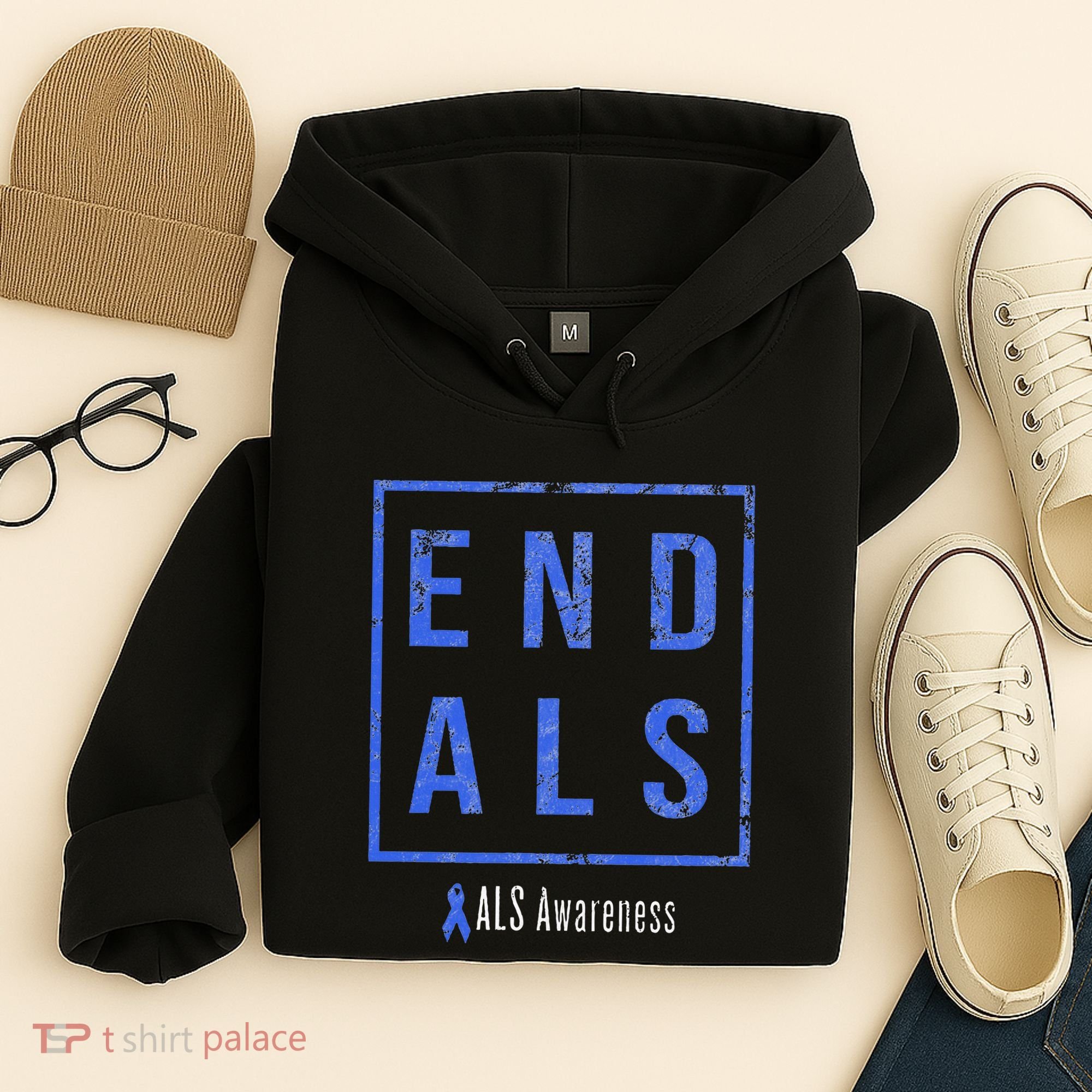 End Als Distressed Als Awareness Hoodie