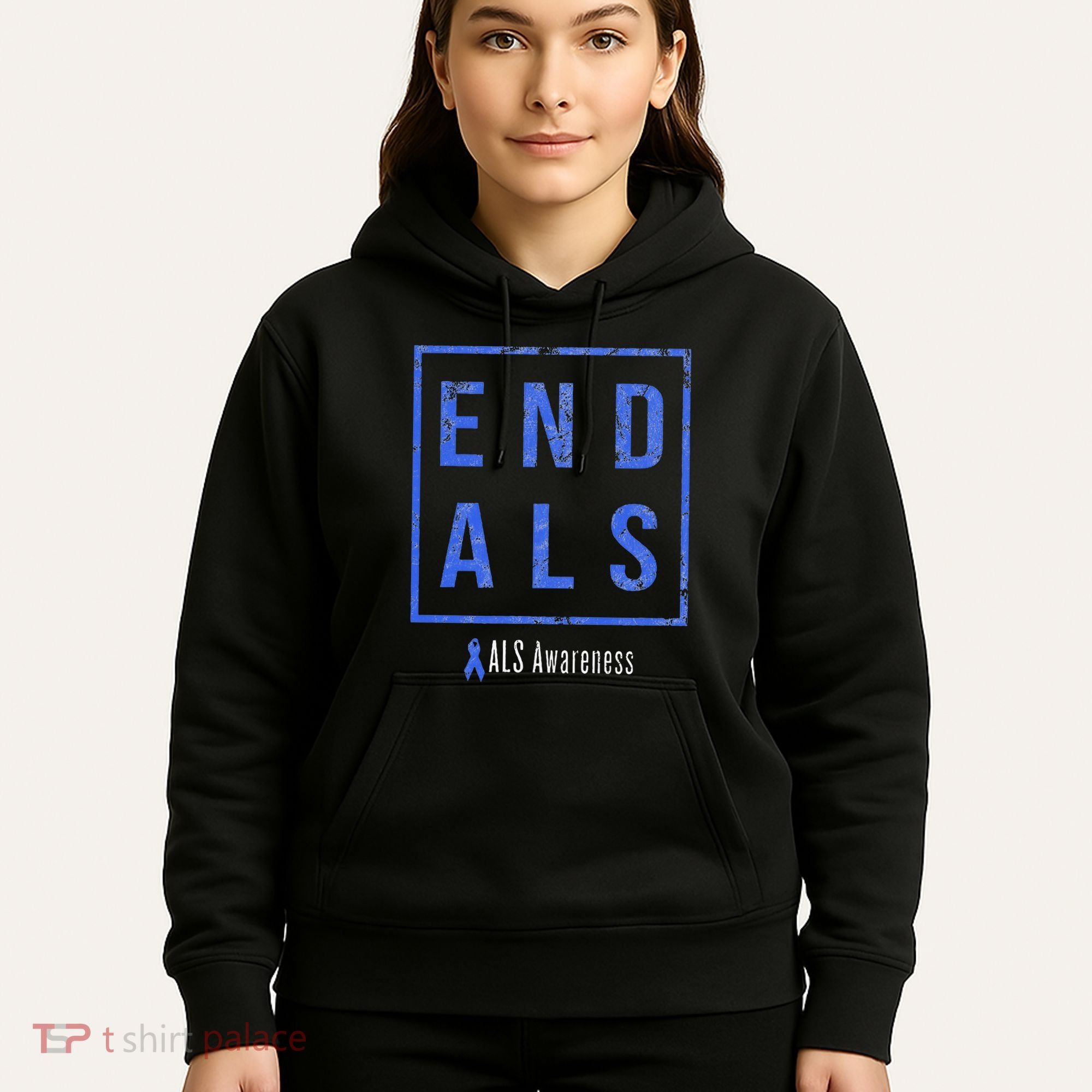 End Als Distressed Als Awareness Hoodie