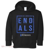 End Als Distressed Als Awareness Toddler Hoodie thumb 0
