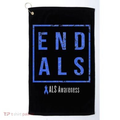 End Als Distressed Als Awareness Golf Towel