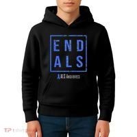 End Als Distressed Als Awareness Kids Hoodie thumb 4