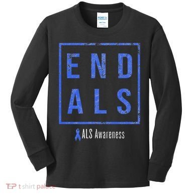 End Als Distressed Als Awareness Kids Long Sleeve Shirt