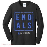 End Als Distressed Als Awareness Kids Long Sleeve Shirt thumb 0