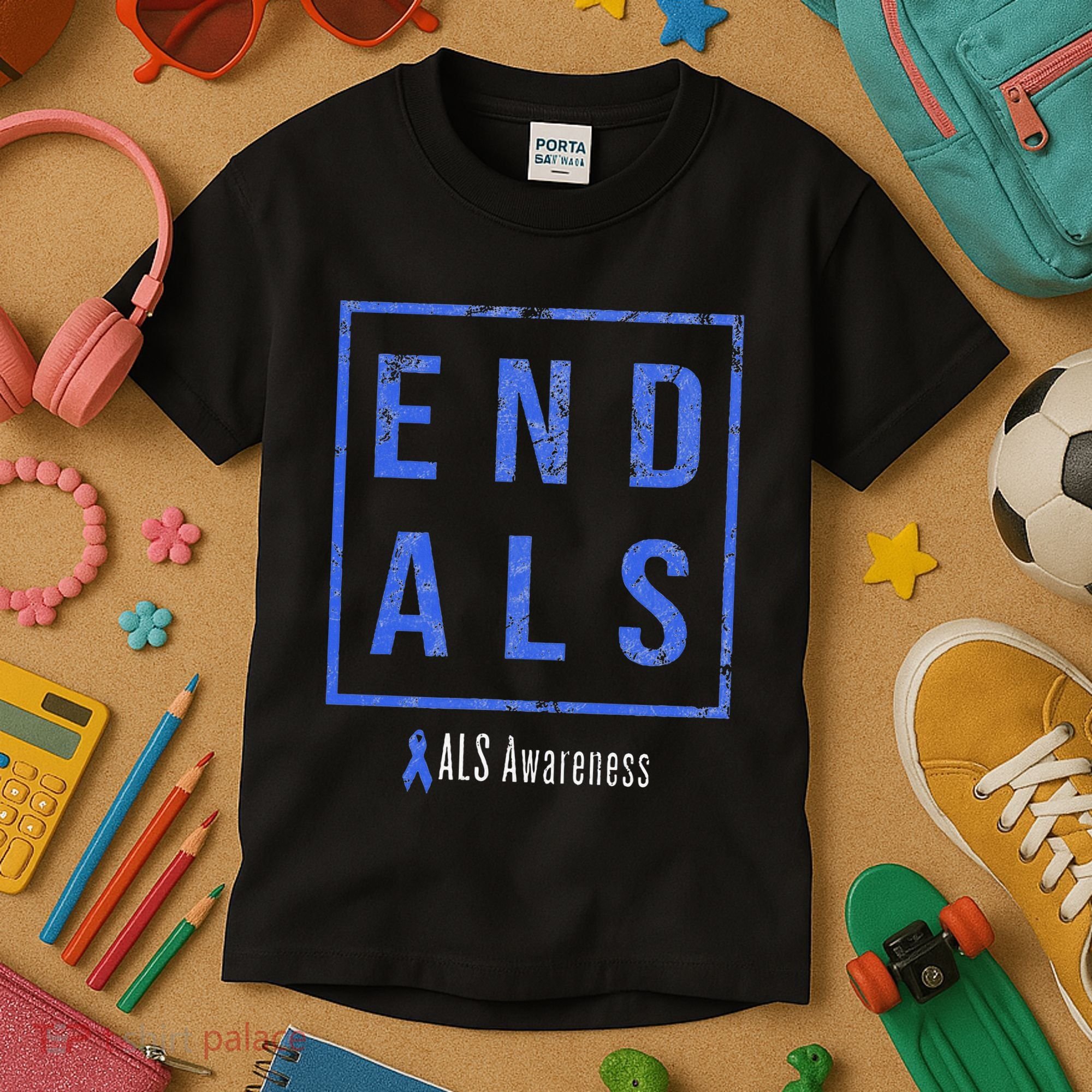 End Als Distressed Als Awareness Kids T-Shirt