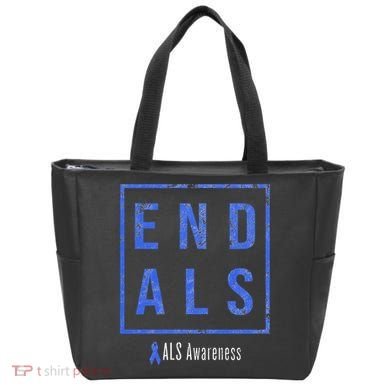 End Als Distressed Als Awareness Tote Bag