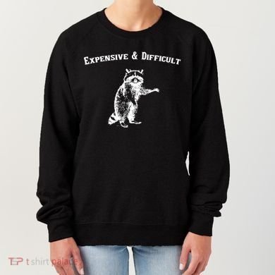 Expensive And Difficult Retro Funny Raccoon Women's Sweatshirt