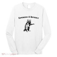 Expensive And Difficult Retro Funny Raccoon Long Sleeve Shirt thumb 0
