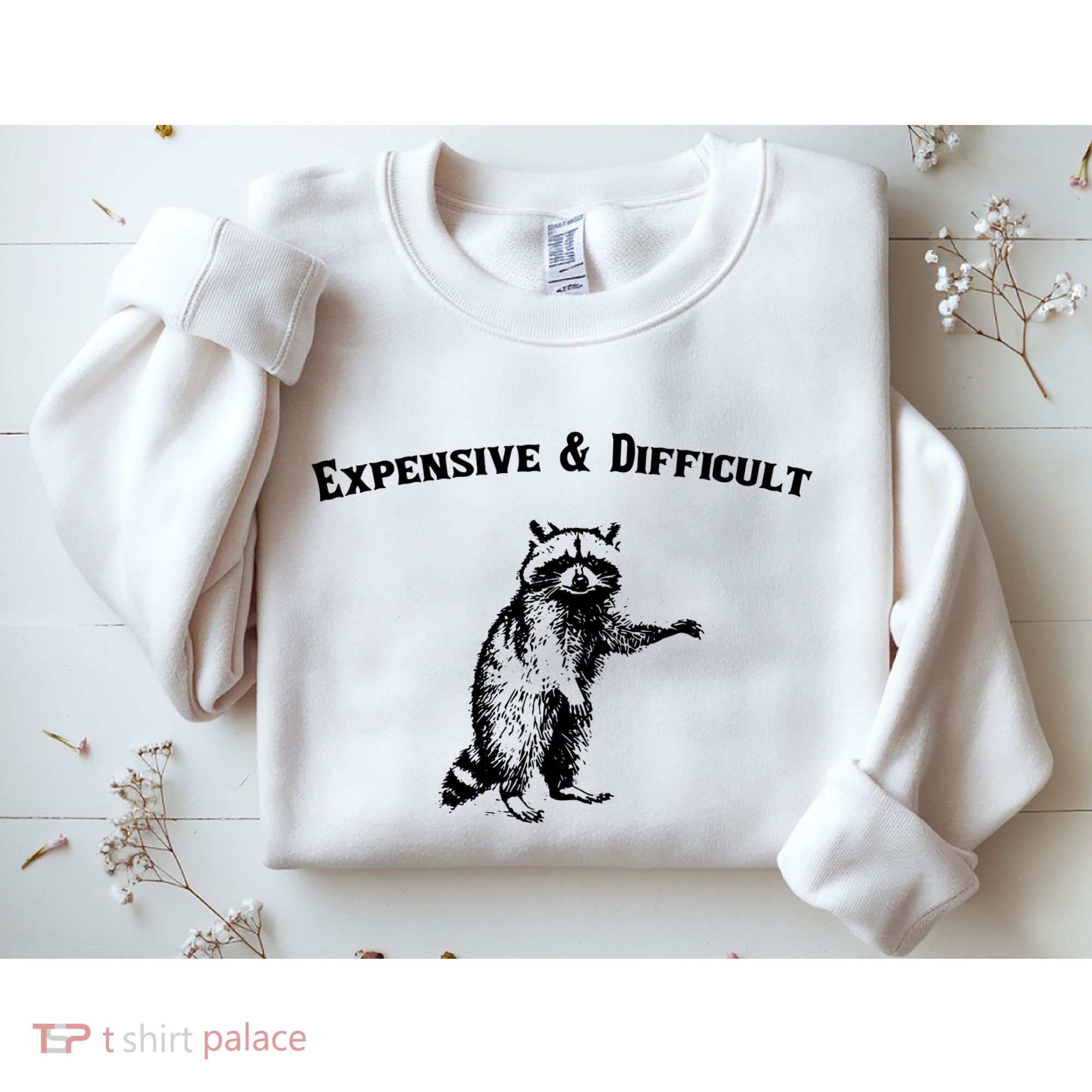 Expensive And Difficult Retro Funny Raccoon Sweatshirt